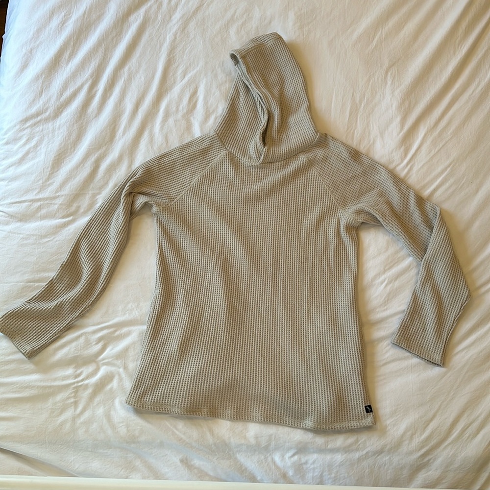Civil Society Cream Waffle Knit Men’s Hoodie with Pockets size large
